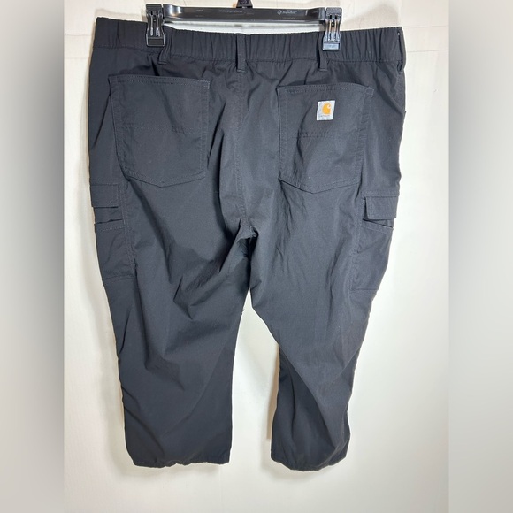 Carhartt Women's Straight Fit Force Madden Cargo Black Capris Size 18 - Picture 2 of 12
